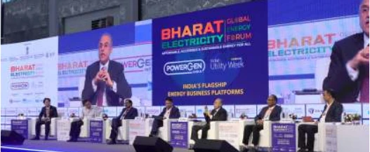 Energy leaders seated on the Bharat Electricity Day 1 conference stage