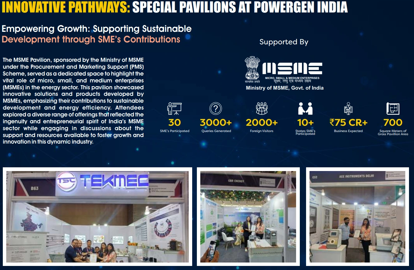The supplied MSME Pavilion reference, including pavilion photographs, metrics and supporting organisation.