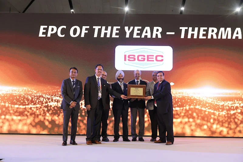 EPC of the Year thermal power award recipients on the Bharat Electricity 2025 awards stage