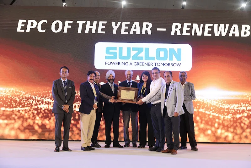 EPC of the Year renewable energy award recipients on the Bharat Electricity 2025 awards stage