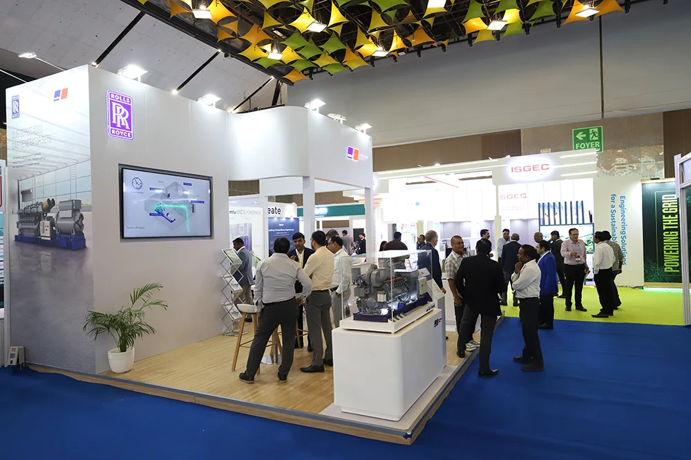 Energy technology equipment displayed at an exhibition stand