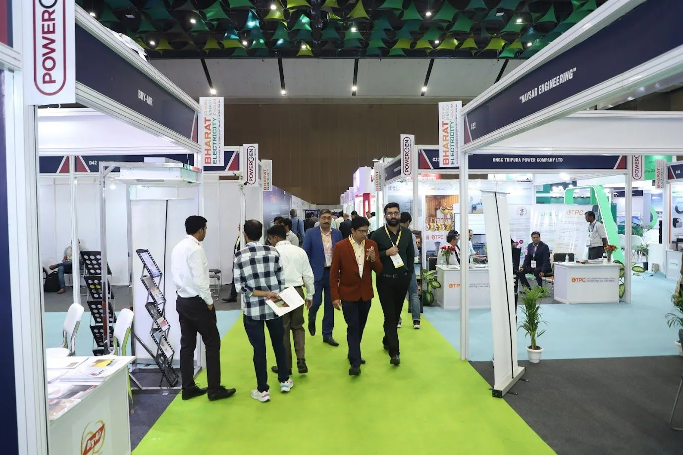 Visitors exploring the exhibition aisles