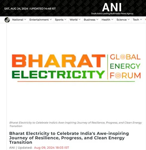 ANI News: Asia's Premier News Agency | Bharat Electricity to Celebrate India's Awe-inspiring Journey of Resilience, Progress, and Clean Energy Transition