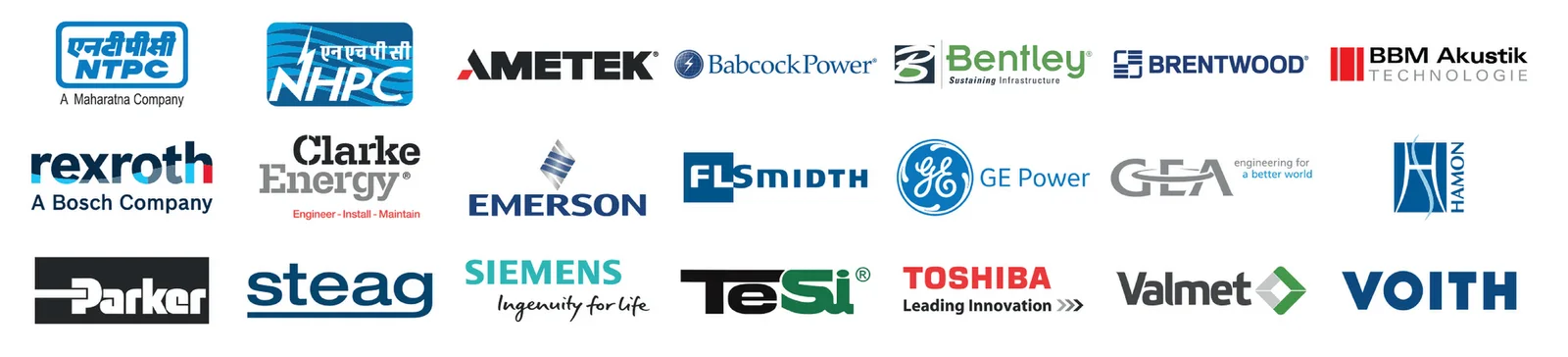 Published logo artwork of previous Bharat Electricity exhibitors
