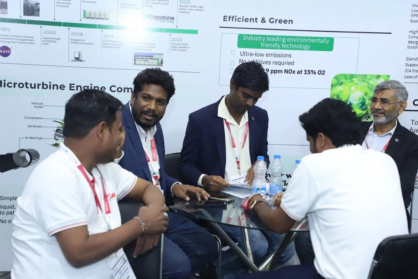 Business activity at an energy exhibition stand