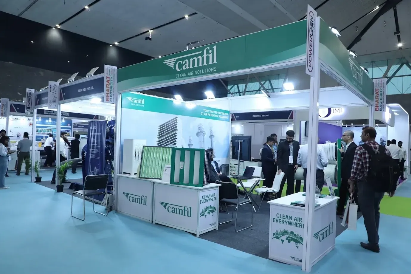Camfil modular exhibition stand supplied as a Shell Scheme example
